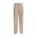 Beige Fleece Wool Dress Pants