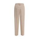 Beige Fleece Wool Dress Pants