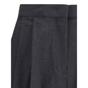 Gray Fleece Wool Casual Pants