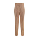 Beige Fleece Wool Dress Pants