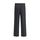 Gray Fleece Wool Casual Pants