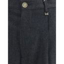 Gray Fleece Wool Casual Pants