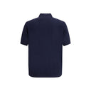 Blue Fleece Wool Polo Shirt