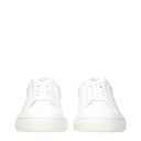 White Leather Low Top Sneakers