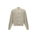 White Fleece Wool Cardigan