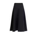 Black Cotton Midi Skirt