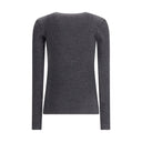 Gray Wool Long Sleeve T-Shirt