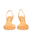Orange Leather Stiletto Heel Sandals