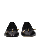 Black Leather Ballet Flats