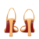Orange Leather Stiletto Heel Sandals
