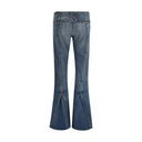 Blue Polyester Flared Jeans