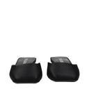 Black Satin Flat Sandals