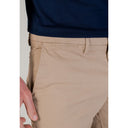 Beige Cotton Skinny Pants