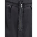 Black Polyester Midi Skirt