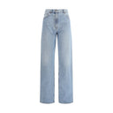 Light Blue Cotton High-Waisted Jean
