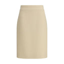 Cream Fleece Wool Skirt