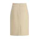 Cream Fleece Wool Skirt
