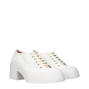 White Leather Platform Sneakers