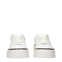 White Leather Platform Sneakers