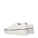 White Leather Platform Sneakers