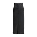 Black Acetate Midi Skirt