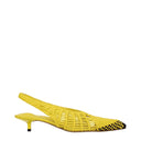 Yellow Leather Flat Sandals