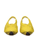 Yellow Leather Flat Sandals