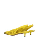 Yellow Leather Flat Sandals