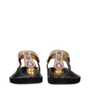 Beige Leather Flip-Flop Sandals