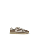 Beige Calf Leather Bos Taurus Athletic Sneakers