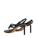 Black Leather Flip-Flop Sandals