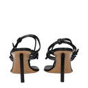 Black Leather Flip-Flop Sandals