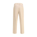 Beige Cotton Dress Pants