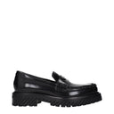 Black Leather Slip-On Loafers