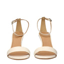 Beige Leather Platform Sandals