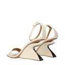 Beige Leather Platform Sandals