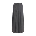 Gray Polyester Long Skirt