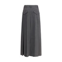 Gray Polyester Long Skirt
