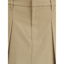 Beige Cotton Mini Skirt