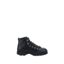 Black Rubber Lace-Up Boots