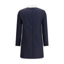 Blue Fleece Wool Casual Dress
