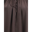 Blusa de seda marrón