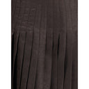 Brown Silk Midi Skirt