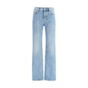 Light Blue Cotton Straight-Leg Jeans
