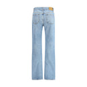 Light Blue Cotton Straight-Leg Jeans