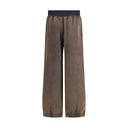 Brown Cotton Casual Pants