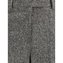 Gray Wool Casual Pants