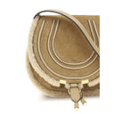 Beige Calf Leather Bos Taurus Shoulder Bag