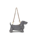 Gray Leather Shoulder Bag