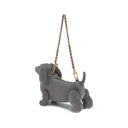 Gray Leather Shoulder Bag